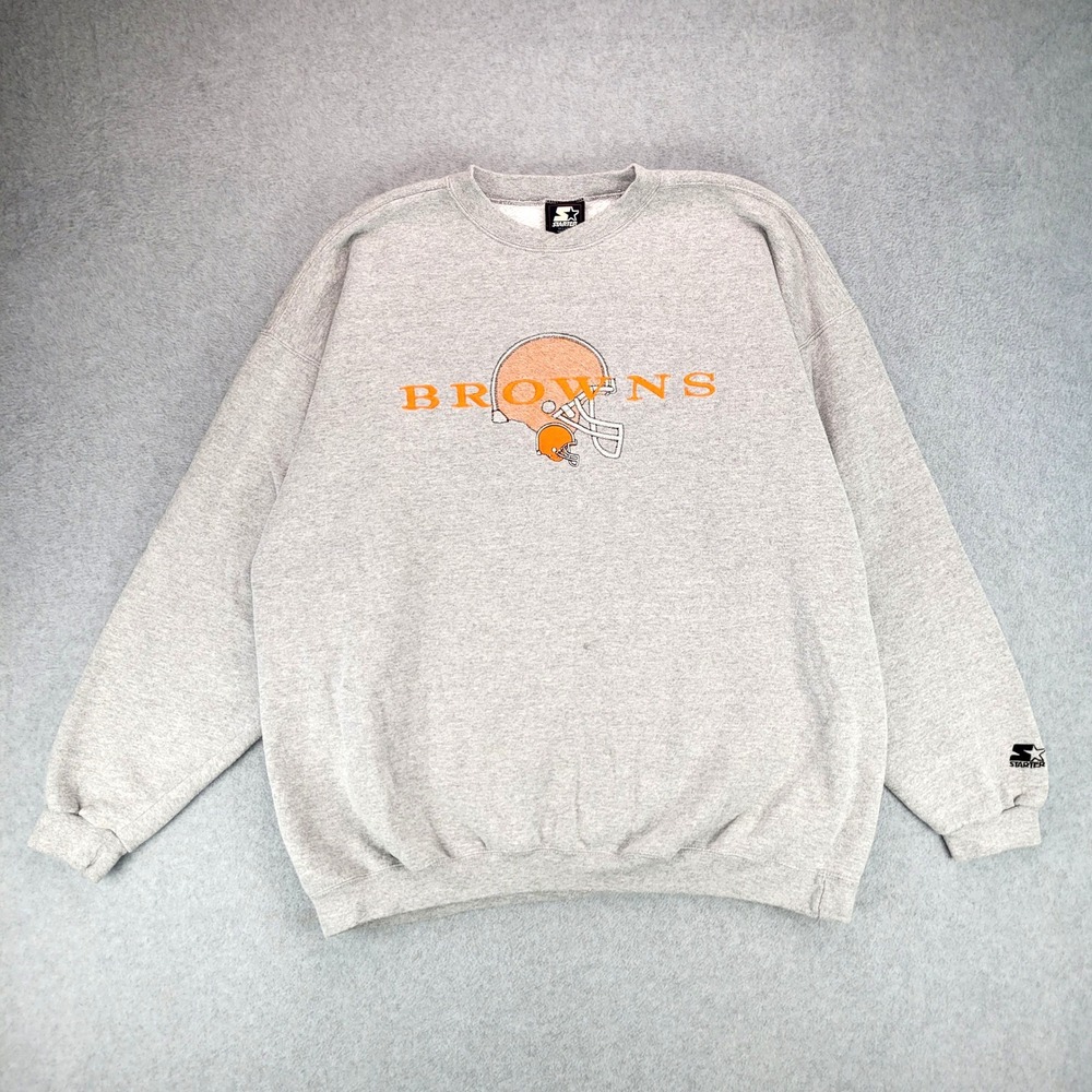 Starter Cleveland Browns Sweatshirt Mens XXL Gray Vintage NFL Pullover